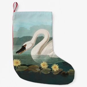 swan audubon bird white water swans small christmas stocking