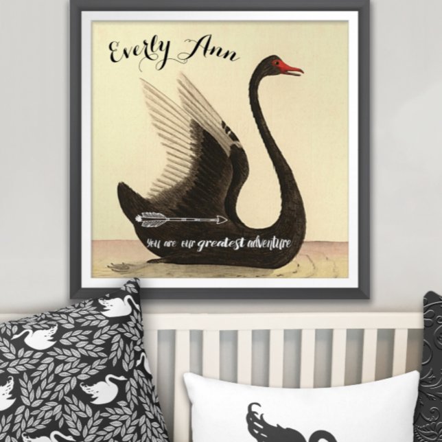 Swan Baby Girl Nursery Poster (Creator Uploaded)