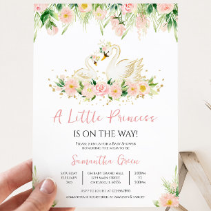Swan Baby Shower Invitation