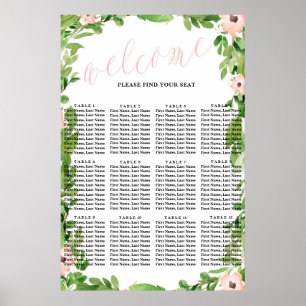 Swan Baby Shower Seating Chart   Pink