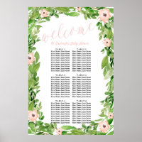 Swan Baby Shower Seating Chart | Pink