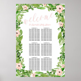 Swan Baby Shower Seating Chart   Pink