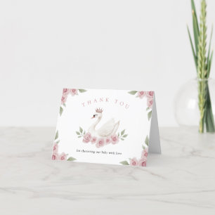 Swan Baby Shower Thank You Card