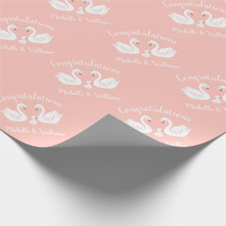 Swan Baby Shower Wrapping Paper