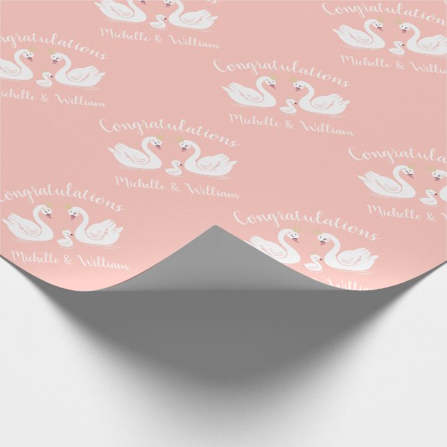 Swan Baby Shower Wrapping Paper (Corner)