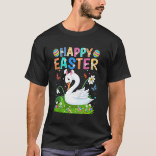 Swan Bird Happy Easter Egg Hunt Bunny Ear Easter S T-Shirt