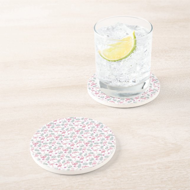 Swan Bird Repeated Pattern Coaster (Side)
