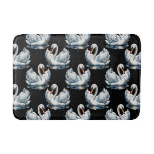 Swan Birds Pattern Design  Bath Mat