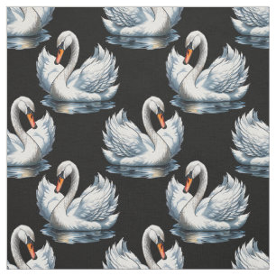 Swan Birds Pattern Design Fabric