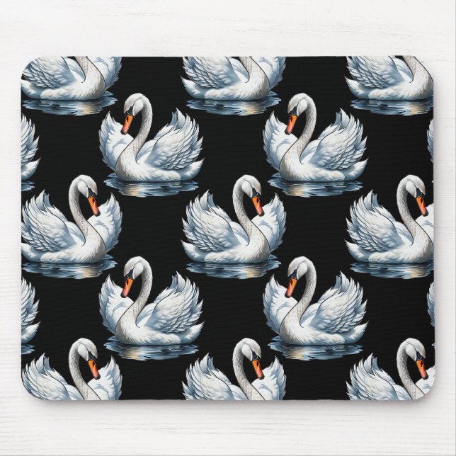 Swan Birds Pattern Design  Mouse Mat (Front)