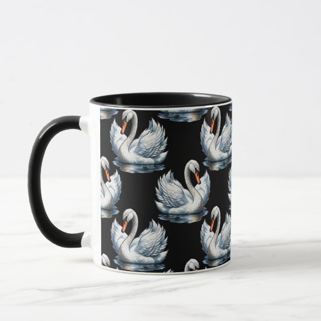 Swan Birds Pattern Design  Mug (Left)