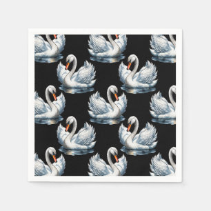 Swan Birds Pattern Design Napkin