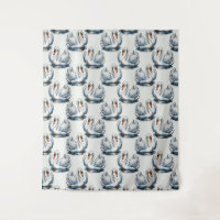 Swan Birds Pattern Design on White 