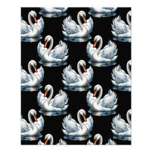 Swan Birds Pattern Design  Photo Print