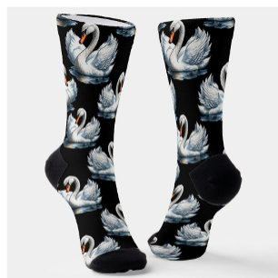 Swan Birds Pattern Design  Socks