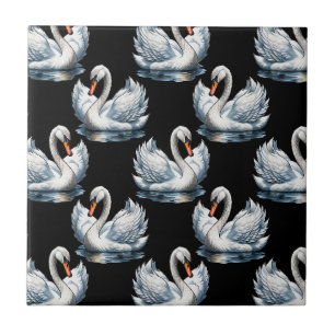 Swan Birds Pattern Design Tile
