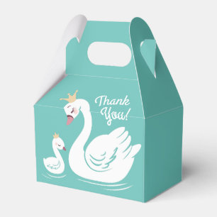 Swan Birthday Party Teal Favour Box