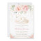 Swan Blush Pink Floral Gold Girl Baby Shower