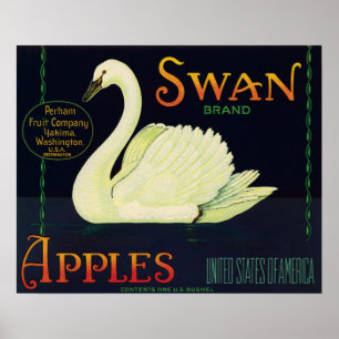 Swan Brand Apples Crate Label Poster