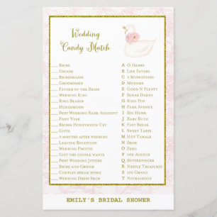 Swan Bridal Shower Game PRINTED