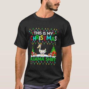 Swan Christmas Xmas Santa Hat Pajama Shirt Swan Lo