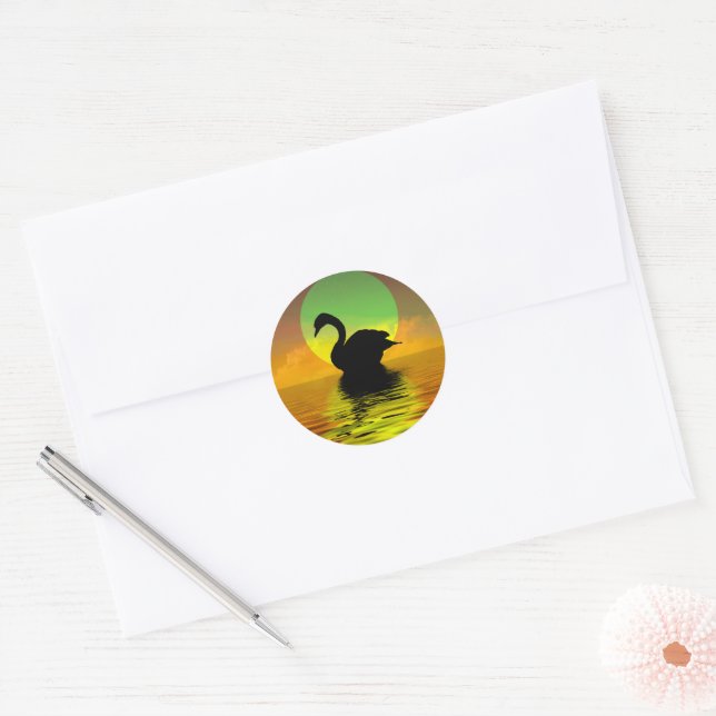 Swan Classic Round Sticker (Envelope)