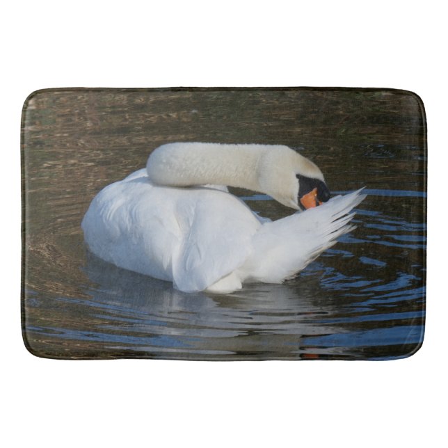 Swan cleaning Tail Bath Mat (Front)