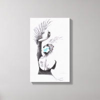 Swan dancing woman ballet Surreal drawing art