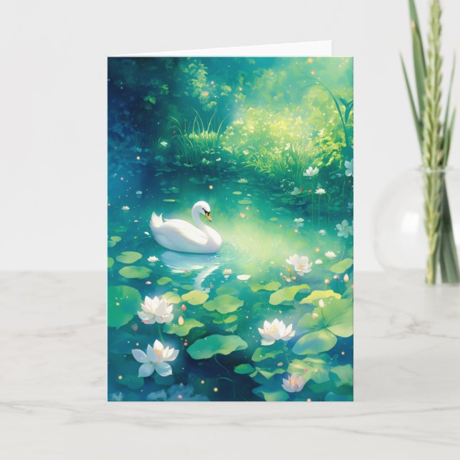 Swan Elegance in Still Waters Card (Front)