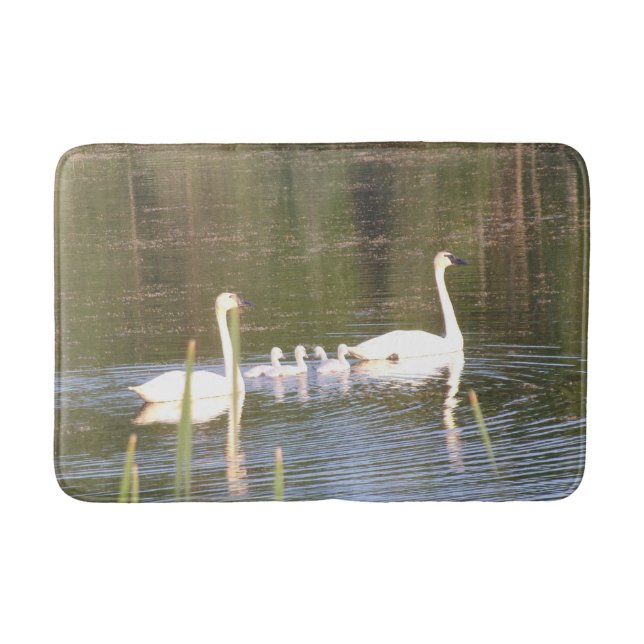 Swan Family Bath Mat (Front)