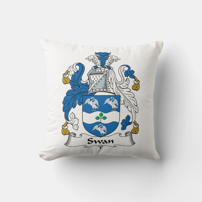 Swan Family Crest Cushion (Front)