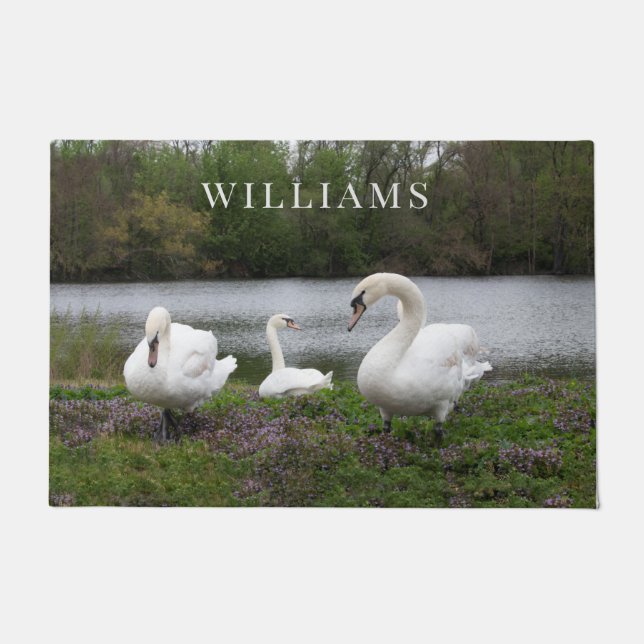Swan Family Personalised Doormat (Front)