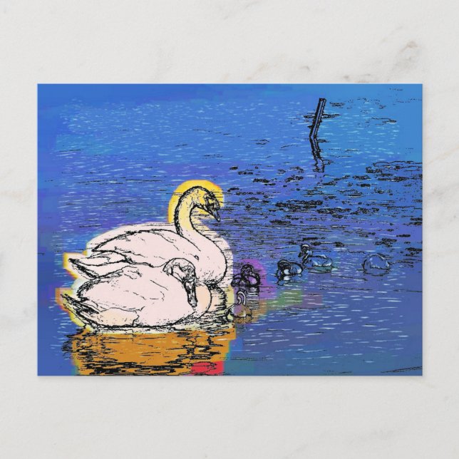 SWAN FAMILY POSTCARD (Front)