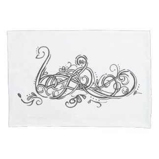 Swan Fancy line art Pillowcase