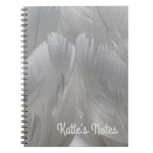Swan Feathers Close-up Photograph Custom Notebook
