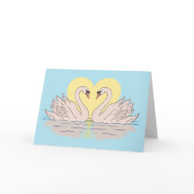 Swan Forever Boo Valentine Love Greeting Card