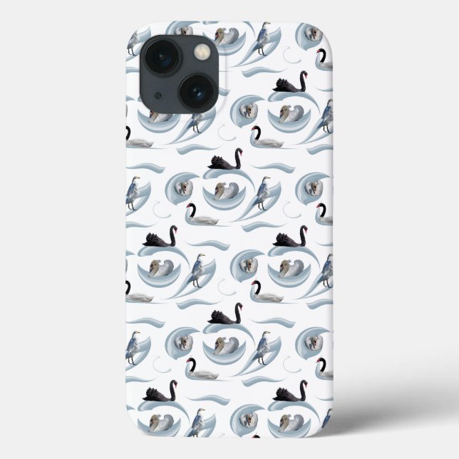 Swan Frenzy iPad Mini Case (choose colour) (Back)