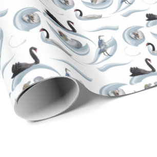 Swan Frenzy Wrapping Paper (choose colour)