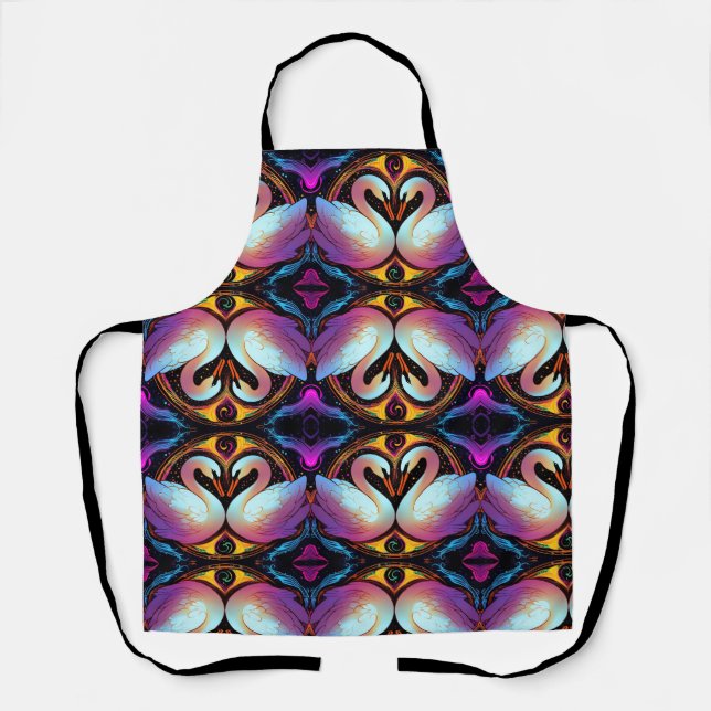 Swan gracefully across a serene pond apron (Front)
