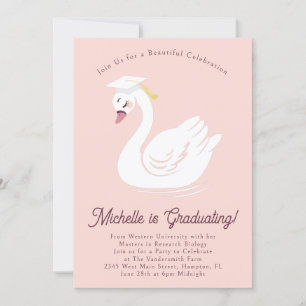 Swan Graduation Party Invitation