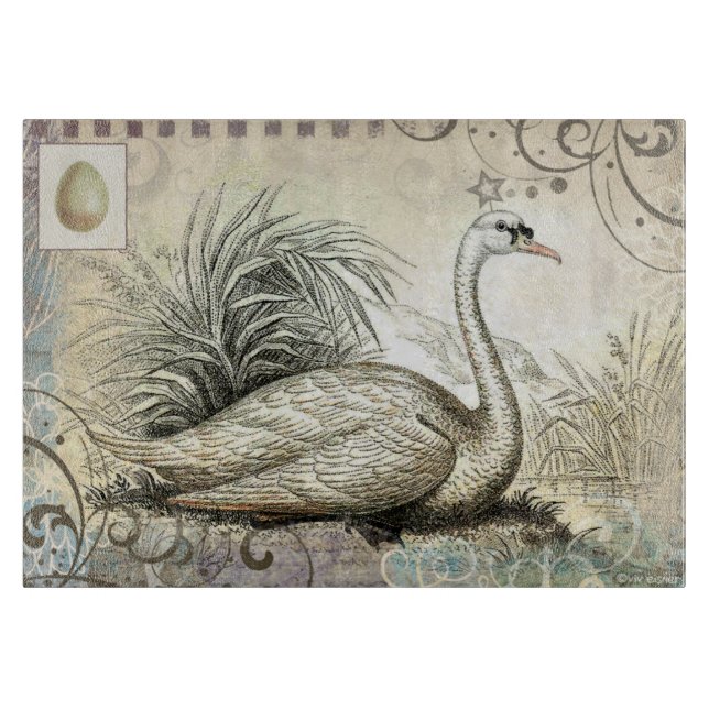 Swan Graphic Cutting Board (Front)
