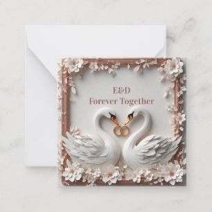 🕊️ Swan Heart Floral Frame Wedding Collection 🕊️ Card