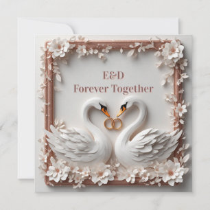🕊️ Swan Heart Floral Frame Wedding Collection 🕊️ Save The Date