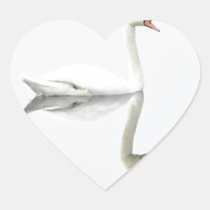 Swan Heart Sticker