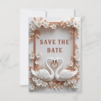 💍 Swan Heart Wedding Decor With Floral Frame 💍