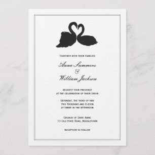 Swan Heart Wedding Invitation