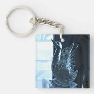Swan Ice Sculpture, Quebec, Canada Key Ring