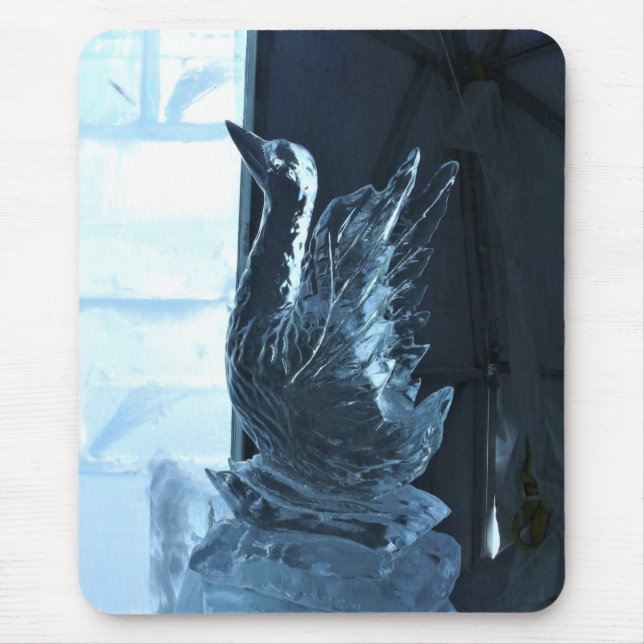 Swan Ice Sculpture, Quebec, Canada Mouse Mat (Front)