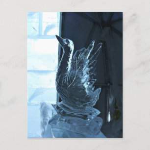Swan Ice Sculpture, Quebec, Canada Postcard