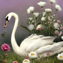 Swan in a Garden
